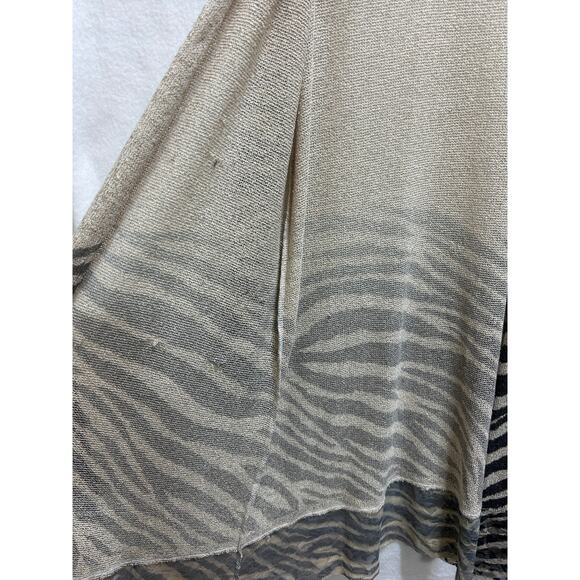 Vocal Lace Open Knit Cardigan Duster XL Cream Animal Print Long Line Boho Indie - Picture 7 of 7